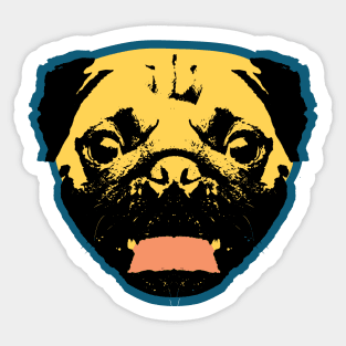 Happy Yellow Pop Pug Sticker